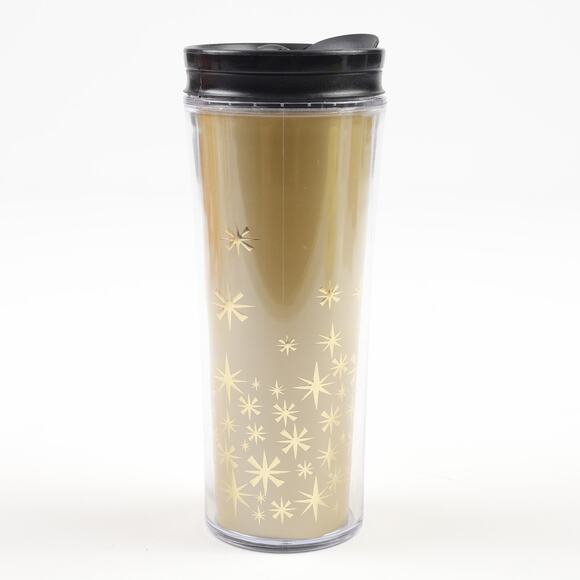 Starbucks Coffee 2011 Christmas Snowflake Star 12oz Travel Mug Gold - Picture 4 of 9